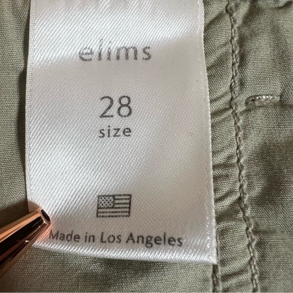 elims Malibu Wide-Leg Chino Trouser High Waist Sage Green Sz 28 Long (XL) NEW - Picture 12 of 13